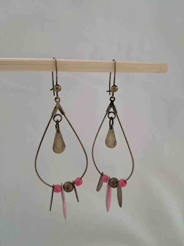 Brincos rosa e bronze – photo 4